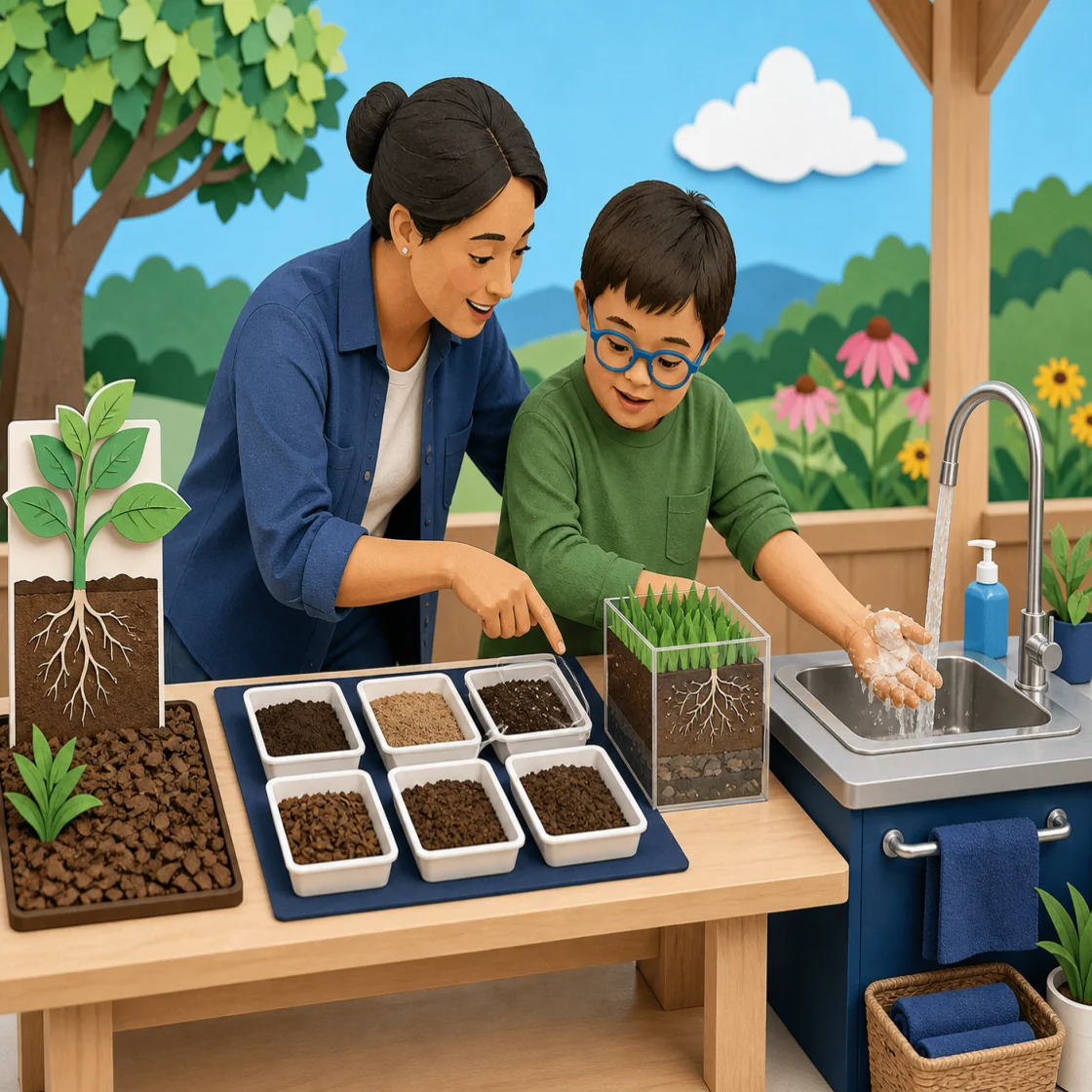 Agricultural learning illustration for Soil & Ground